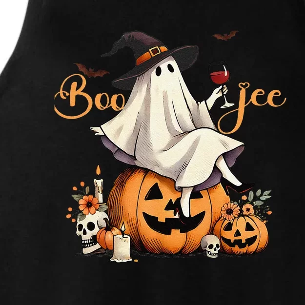 Boo Jee Ghost Ice Coffee Coquette Bow Halloween Women Girl Gift Ladies Tri-Blend Wicking Tank