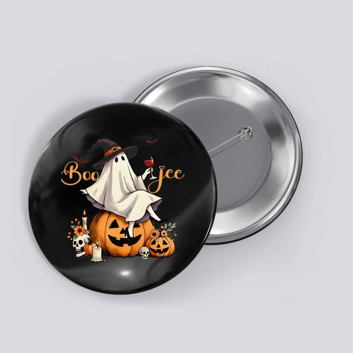 Boo Jee Ghost Ice Coffee Coquette Bow Halloween Women Girl Gift Button