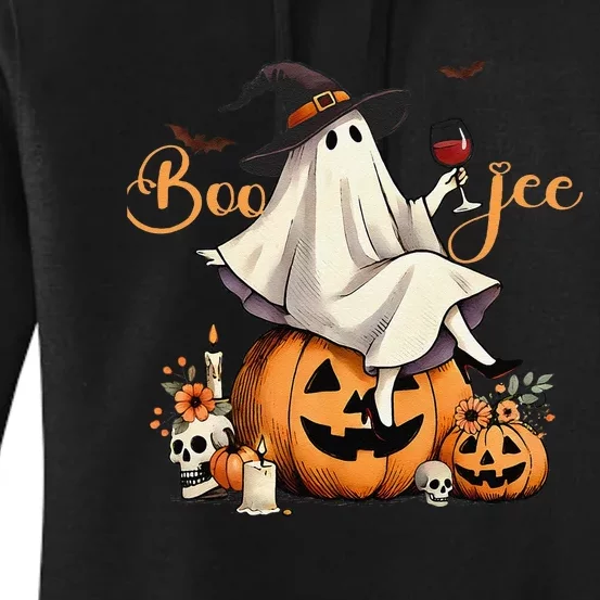 Boo Jee Ghost Ice Coffee Coquette Bow Halloween Women Girl Gift Women's Pullover Hoodie