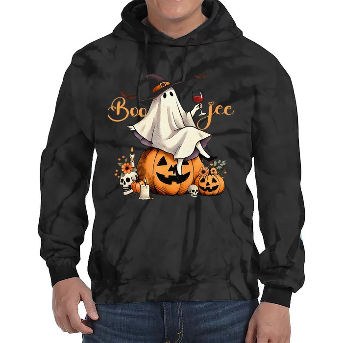 Boo Jee Ghost Ice Coffee Coquette Bow Halloween Women Girl Gift Tie Dye Hoodie