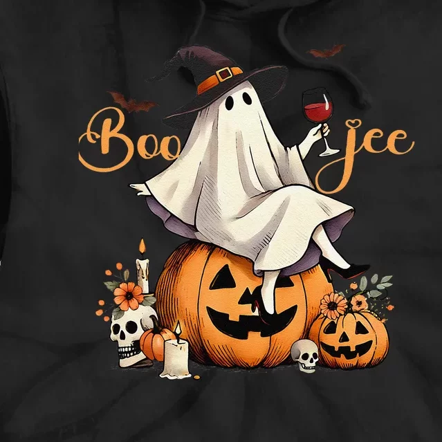 Boo Jee Ghost Ice Coffee Coquette Bow Halloween Women Girl Gift Tie Dye Hoodie