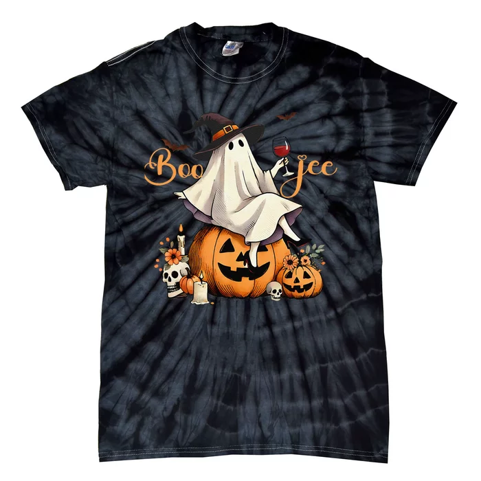 Boo Jee Ghost Ice Coffee Coquette Bow Halloween Women Girl Gift Tie-Dye T-Shirt