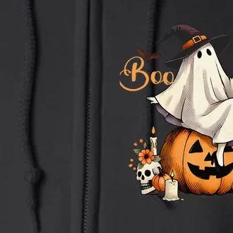 Boo Jee Ghost Ice Coffee Coquette Bow Halloween Women Girl Gift Full Zip Hoodie