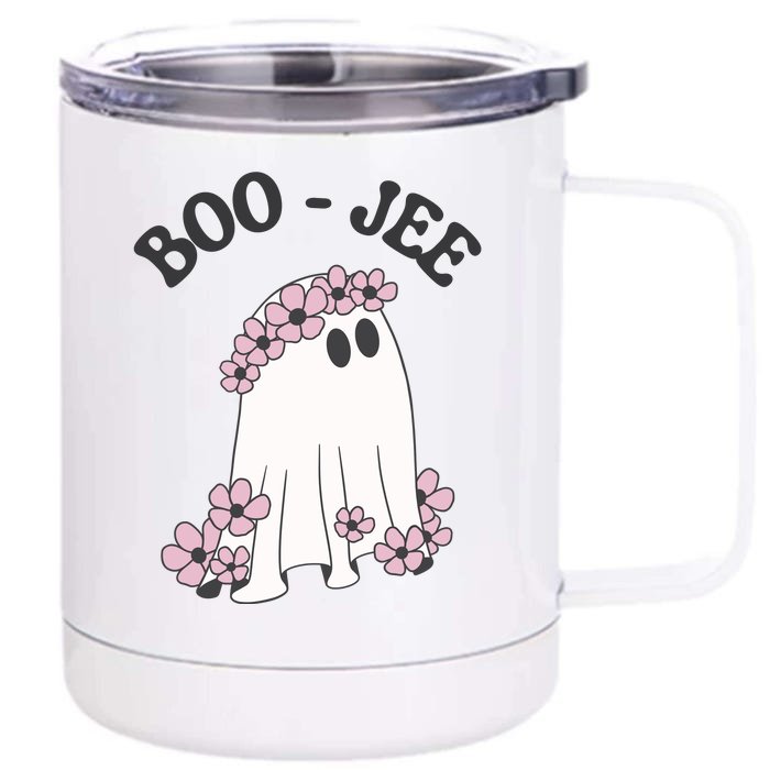 Boo Jee Ghost Stanley Funny Halloween Front & Back 12oz Stainless Steel Tumbler Cup