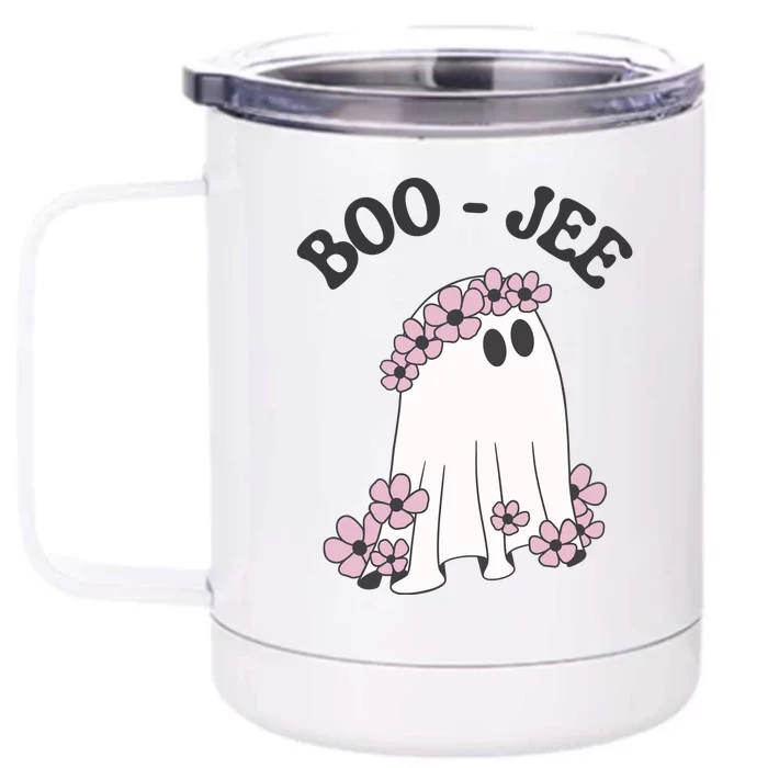 Boo Jee Ghost Stanley Funny Halloween Front & Back 12oz Stainless Steel Tumbler Cup