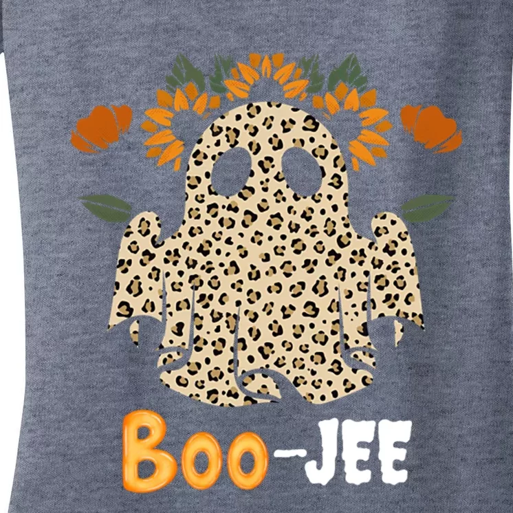 Boo Jee Ghost Nostalgic Halloween Cute BooJee Costume Funny Women's V-Neck T-Shirt