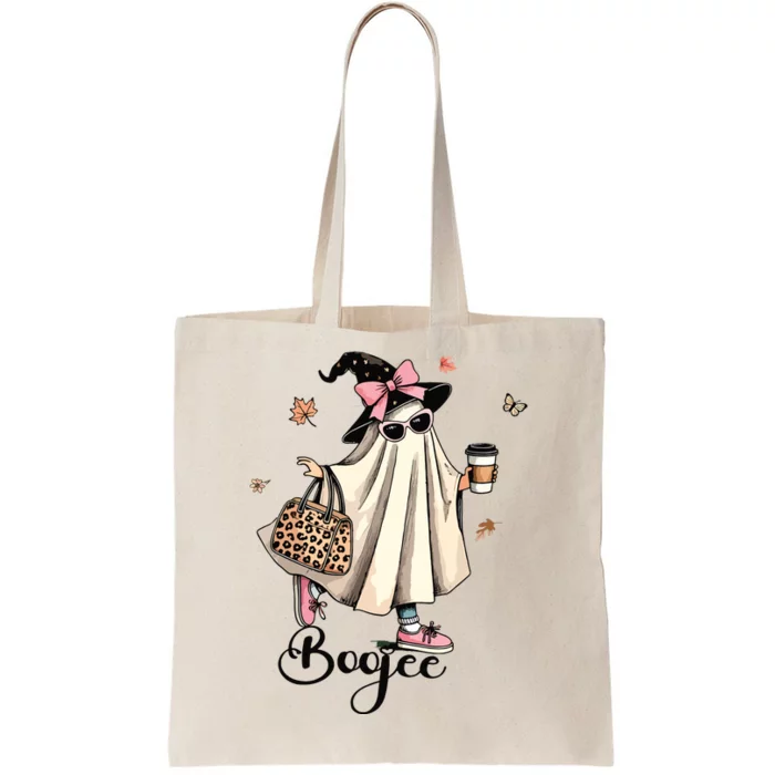 Boo Jee Ghost Ice Coffee Coquette Bow Halloween Women Girl Tote Bag