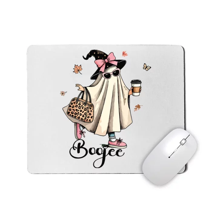 Boo Jee Ghost Ice Coffee Coquette Bow Halloween Women Girl Mousepad