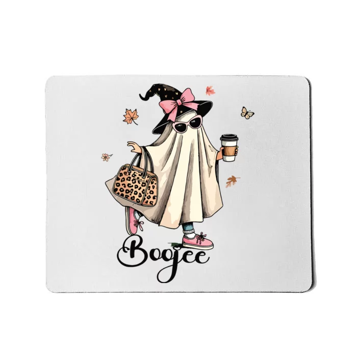 Boo Jee Ghost Ice Coffee Coquette Bow Halloween Women Girl Mousepad