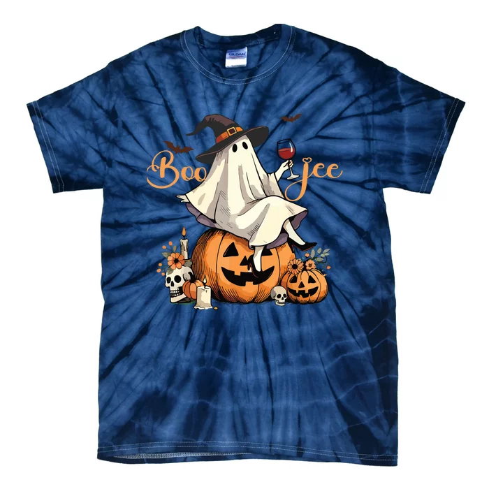 Boo Jee Ghost Ice Coffee Coquette Bow Halloween Women Girl Tie-Dye T-Shirt