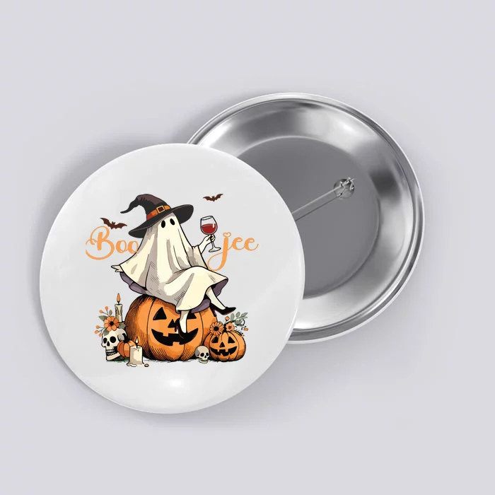 Boo Jee Ghost Ice Coffee Coquette Bow Halloween Women Girl Button