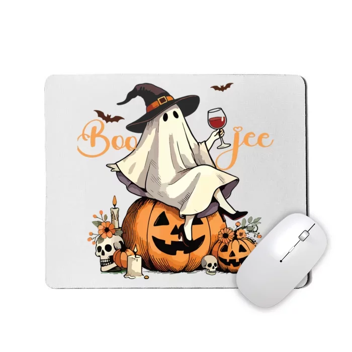 Boo Jee Ghost Ice Coffee Coquette Bow Halloween Women Girl Mousepad