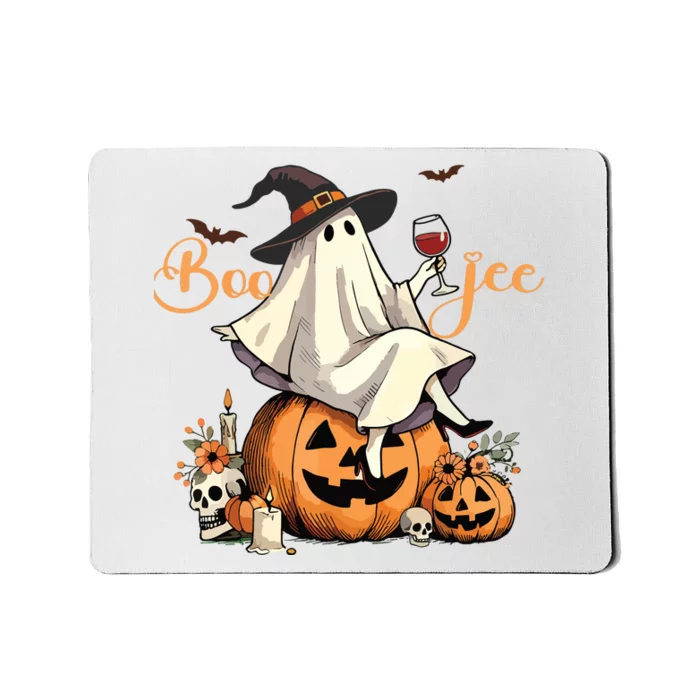 Boo Jee Ghost Ice Coffee Coquette Bow Halloween Women Girl Mousepad