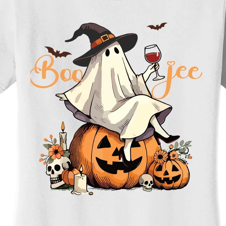 Boo Jee Ghost Ice Coffee Coquette Bow Halloween Women Girl Women's T-Shirt