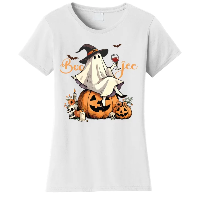 Boo Jee Ghost Ice Coffee Coquette Bow Halloween Women Girl Women's T-Shirt