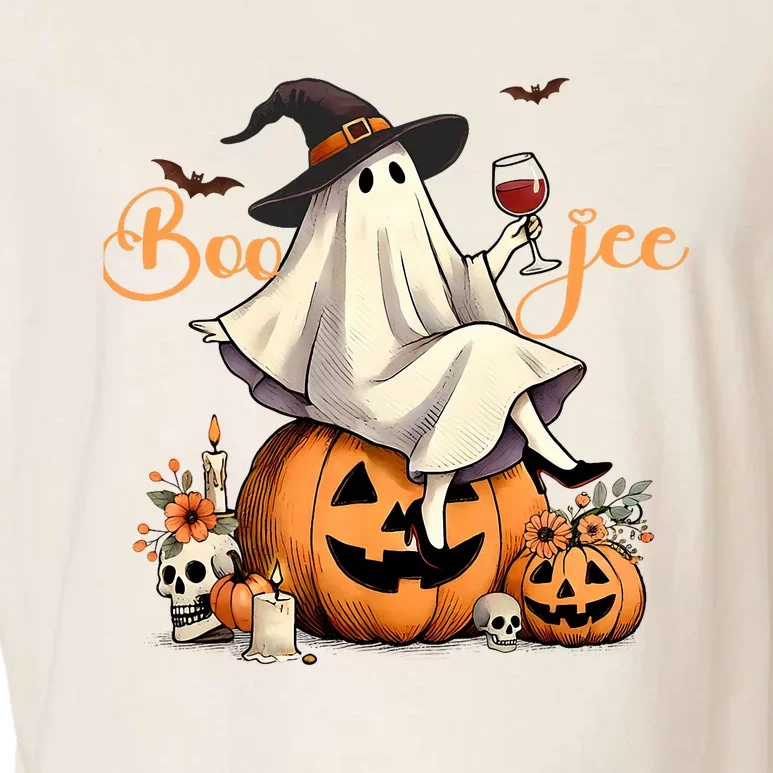 Boo Jee Ghost Ice Coffee Coquette Bow Halloween Garment-Dyed Women's Muscle Tee