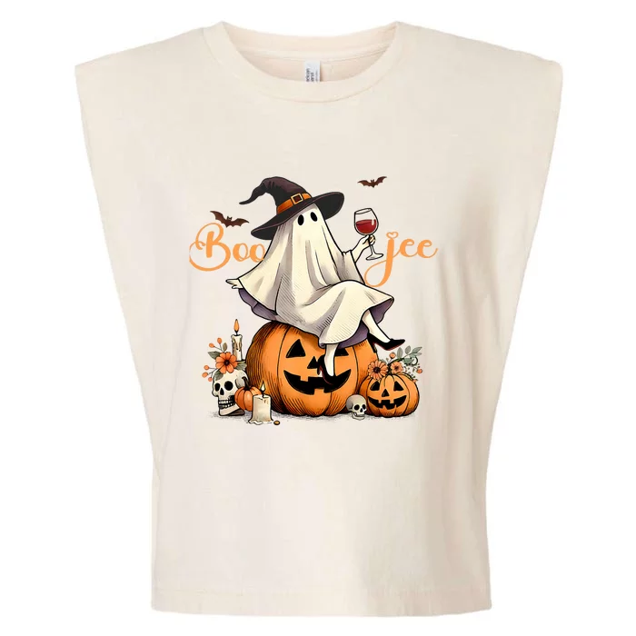 Boo Jee Ghost Ice Coffee Coquette Bow Halloween Garment-Dyed Women's Muscle Tee