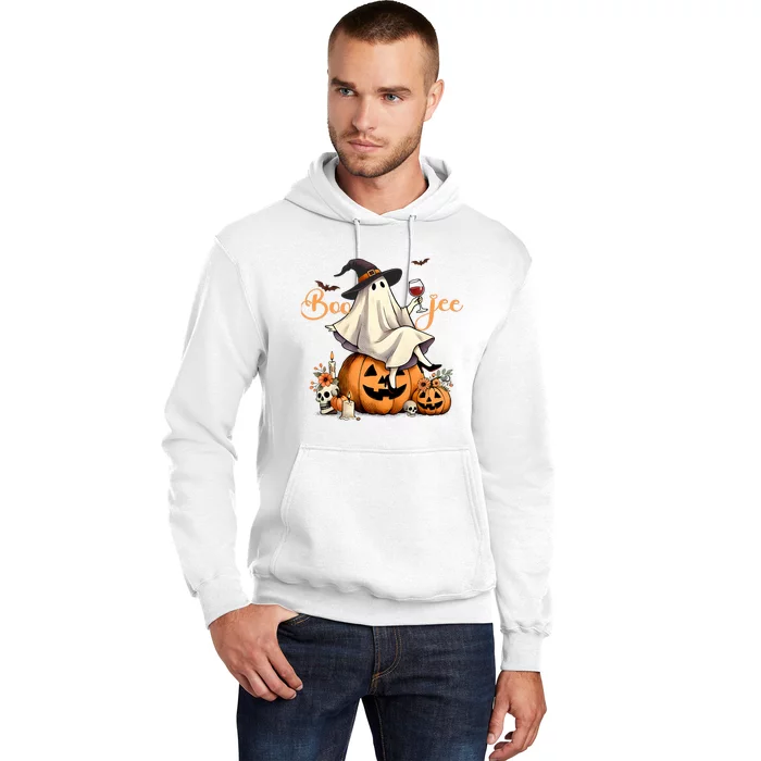 Boo Jee Ghost Ice Coffee Coquette Bow Halloween Hoodie