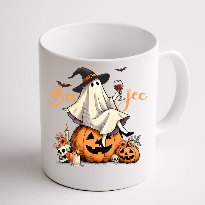 Boo Jee Ghost Ice Coffee Coquette Bow Halloween Front & Back Coffee Mug