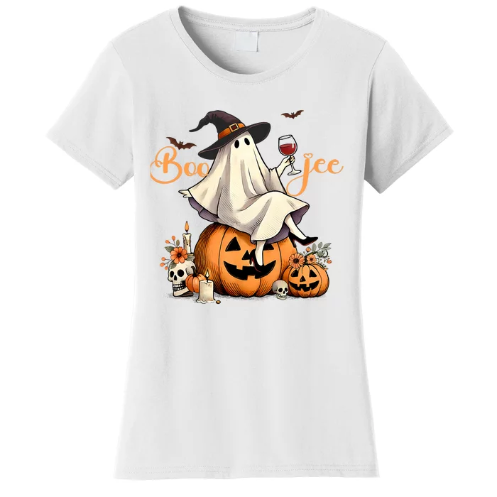 Boo Jee Ghost Ice Coffee Coquette Bow Halloween Women's T-Shirt