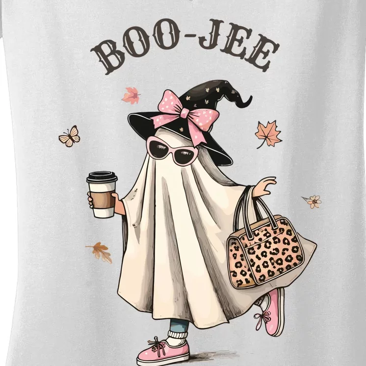 Boo Jee Ghost Halloween Spooky Women's V-Neck T-Shirt