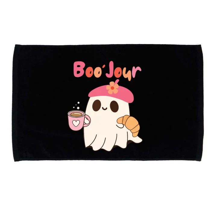 Boo Jour Ghost French Teacher Vintage Teacherlife Groovy Microfiber Hand Towel