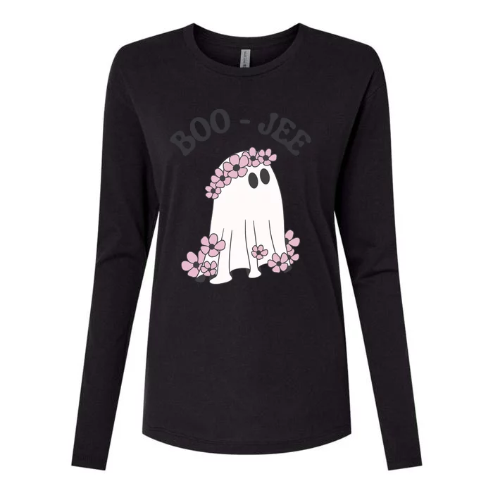 Boo Jee Ghost Funny Halloween Womens Cotton Relaxed Long Sleeve T-Shirt