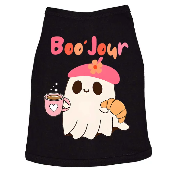 Boo Jour Ghost French Teacher Vintage Teacherlife Groovy Doggie Tank