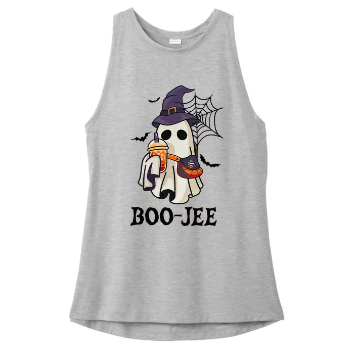 Boo Jee Halloween Spooky Season Cute Ghost Boujee Boogee Ladies Tri-Blend Wicking Tank