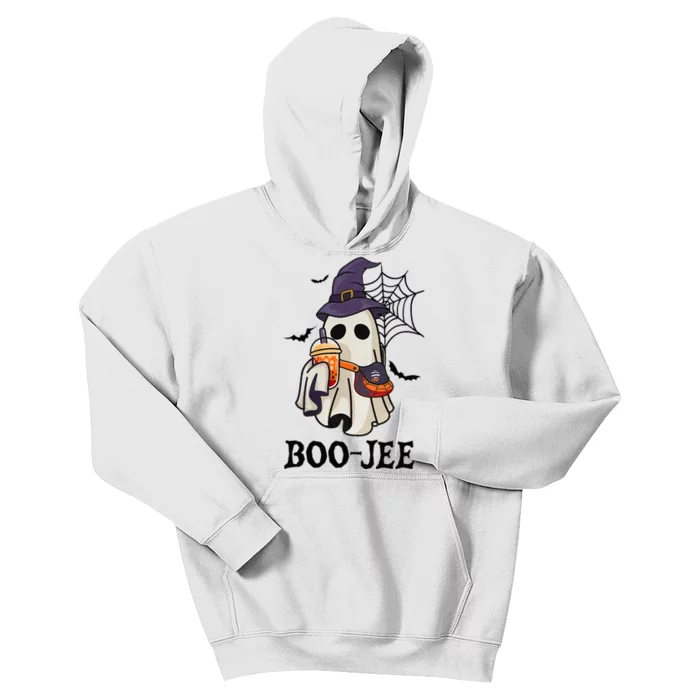 Boo Jee Halloween Spooky Season Cute Ghost Boujee Boogee Kids Hoodie