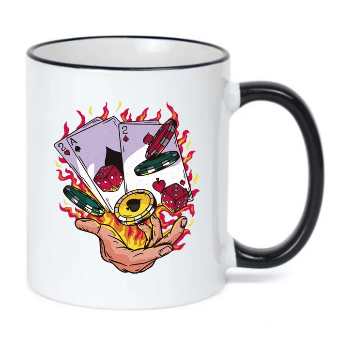 Black Jack Hand Poker Black Color Changing Mug