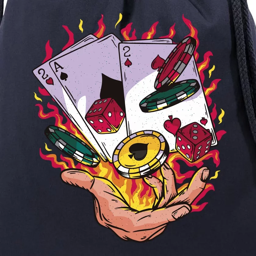 Black Jack Hand Poker Drawstring Bag