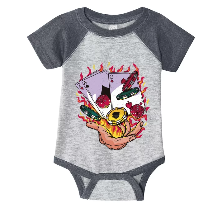 Black Jack Hand Poker Infant Baby Jersey Bodysuit