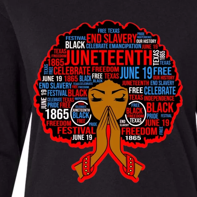 Black Juneteenth Independence Celebrate Freedom Gift Womens Cotton Relaxed Long Sleeve T-Shirt