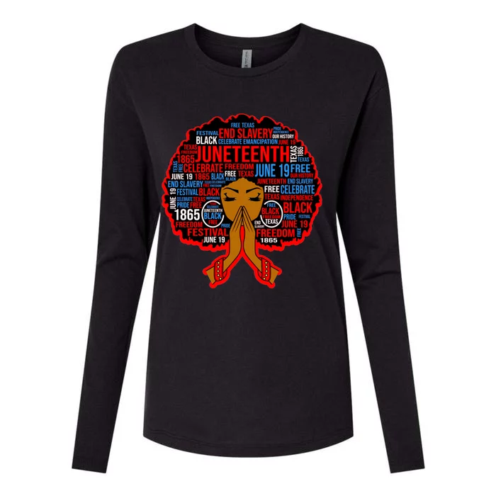 Black Juneteenth Independence Celebrate Freedom Gift Womens Cotton Relaxed Long Sleeve T-Shirt