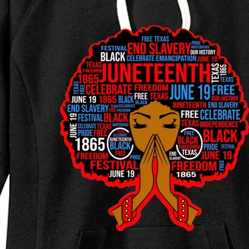 Black Juneteenth Independence Celebrate Freedom Gift Women's Fleece Hoodie