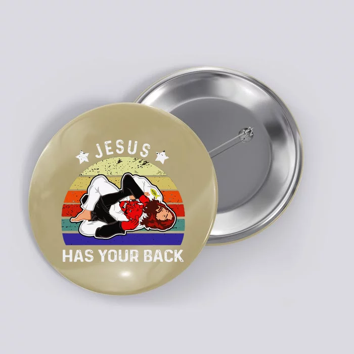 Brazilian Jiu Jitsu Jesus Jesus Has Your Back Button