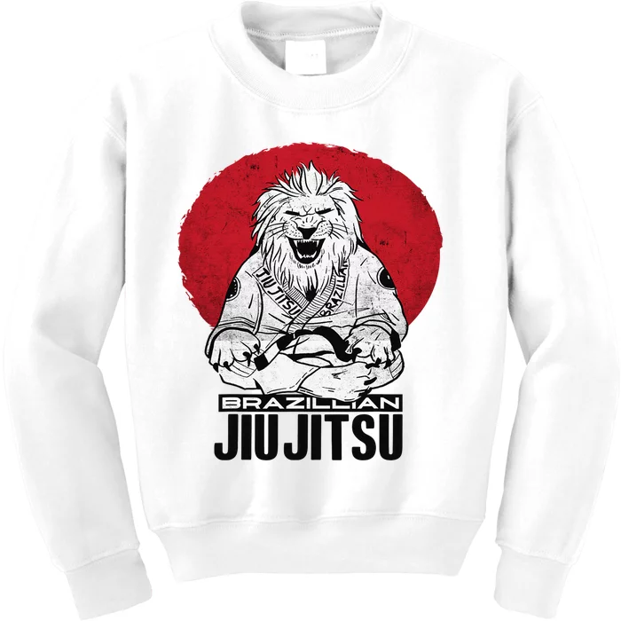 Brazilian Jiu Jitsu BJJ MMA Fighter Jiujitsu Funny Lion Kids Sweatshirt