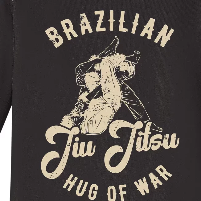 Brazilian Jiu Jitsu BJJ Distressed Funny Baby Long Sleeve Bodysuit