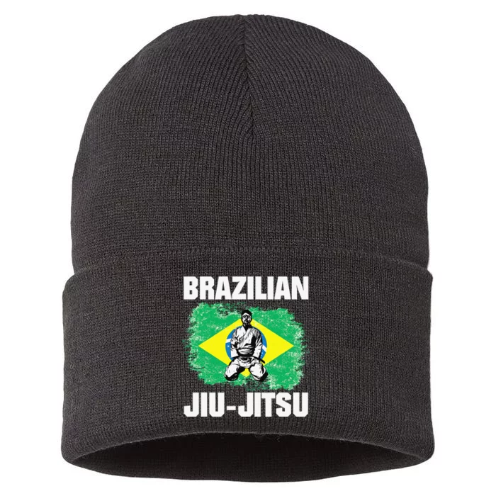 Brazilian Jiu Jitsu Established 1925 BJJ Gift MMA Fighter Sustainable Knit Beanie