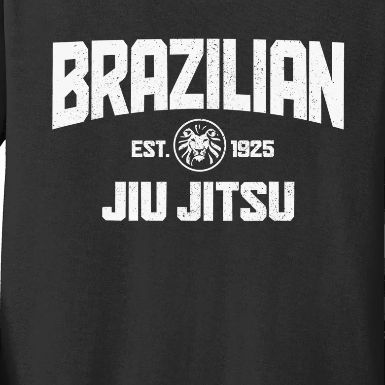 Brazilian Jiu Jitsu Established 1925 BJJ Gift MMA Fighter Kids Long Sleeve Shirt