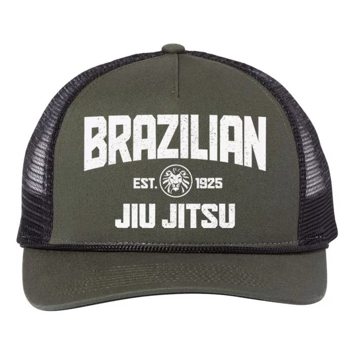 Brazilian Jiu Jitsu Established 1925 BJJ Gift MMA Fighter Retro Rope Trucker Hat Cap