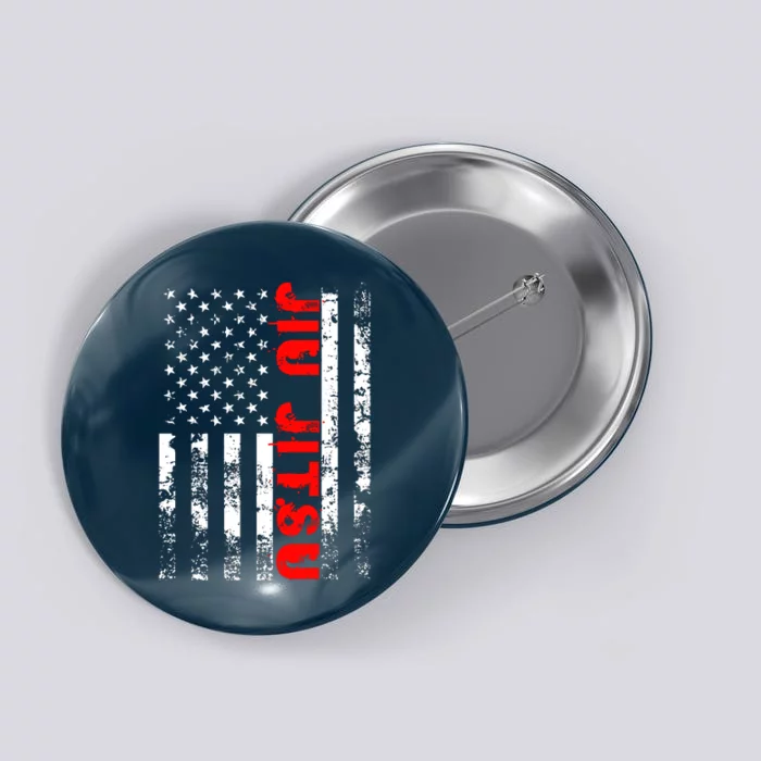 Brazilian Jiu Jitsu American Flag US Sports Button