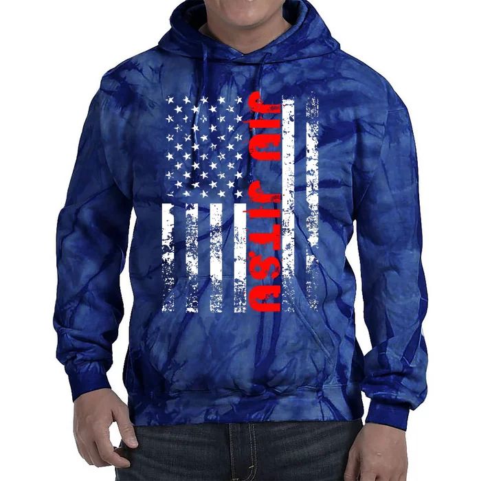 Brazilian Jiu Jitsu American Flag US Sports Tie Dye Hoodie