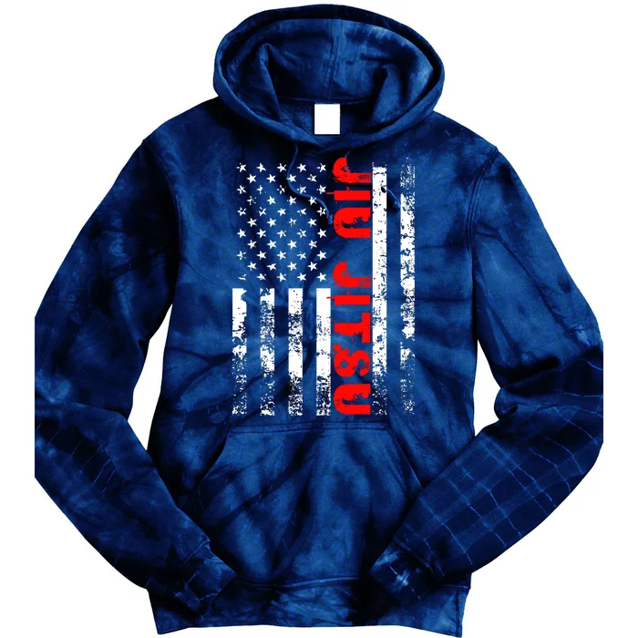 Brazilian Jiu Jitsu American Flag US Sports Tie Dye Hoodie