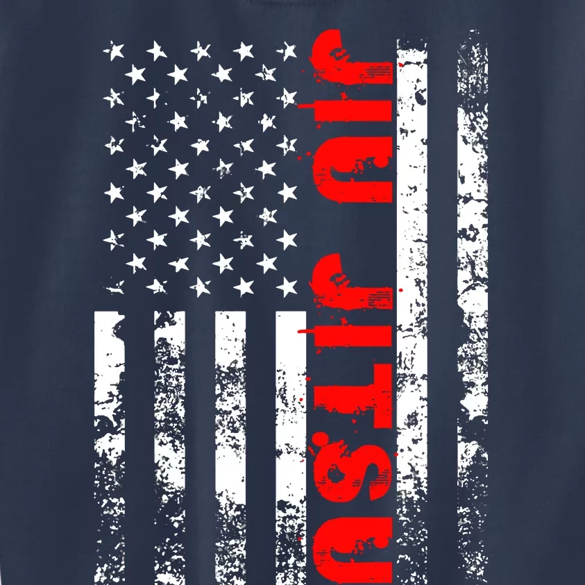 Brazilian Jiu Jitsu American Flag US Sports Kids Sweatshirt