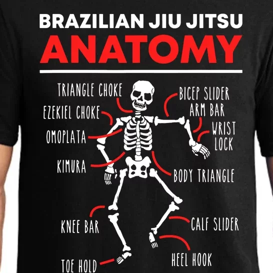 Brazilian Jiu Jitsu Anatomy Skeleton Funny Mix Martial Arts Pajama Set