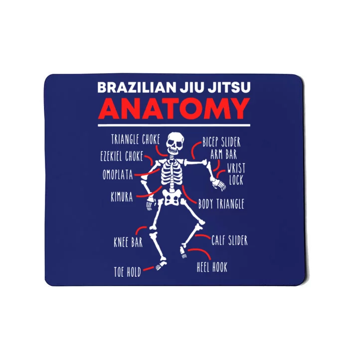 Brazilian Jiu Jitsu Anatomy Skeleton Funny Mix Martial Arts Mousepad