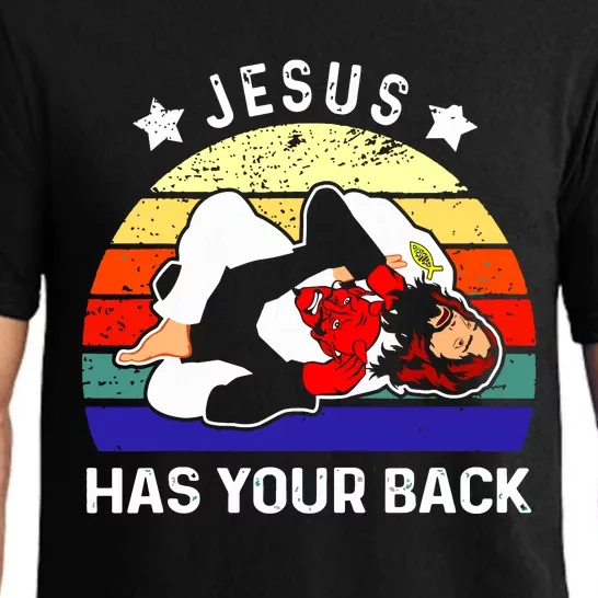 Brazilian Jiu Jitsu Jesus Has Your Back Pajama Set