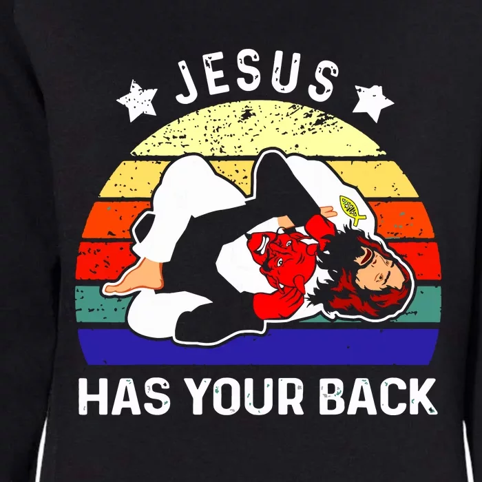 Brazilian Jiu Jitsu Jesus Has Your Back Womens California Wash Sweatshirt